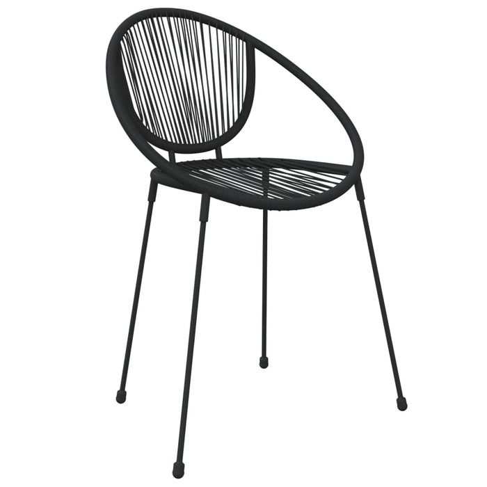 7-tlg. Garten-Essgruppe Schwarz PVC-Rattan