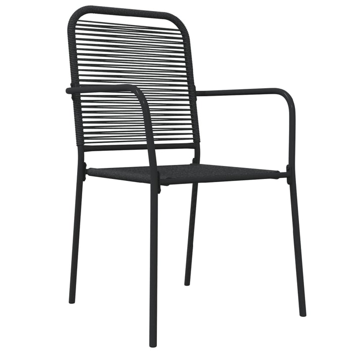 5-tlg. Garten-Essgruppe Schwarz Baumwollseil und Stahl