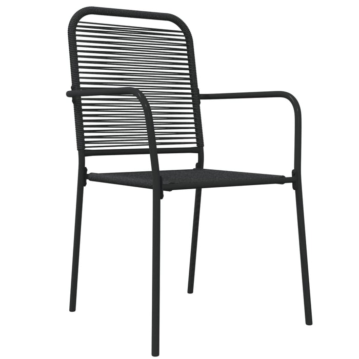 7-tlg. Garten-Essgruppe Schwarz Baumwollseil und Stahl