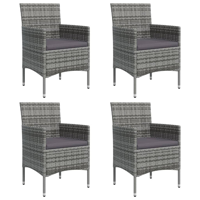 5-tlg. Garten-Essgruppe mit Kissen Grau und Schwarz
