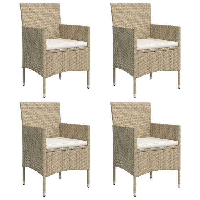 5-tlg. Garten-Essgruppe mit Kissen Beige und Schwarz