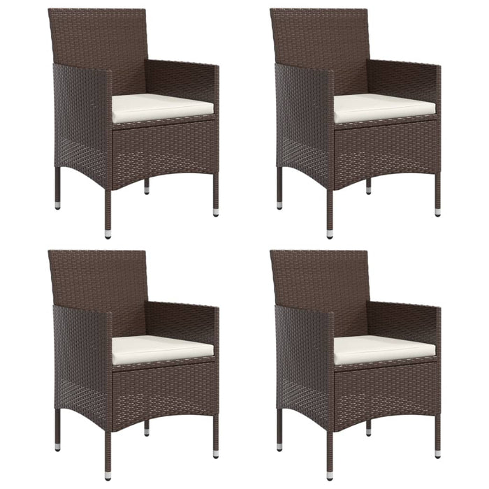 5-tlg. Garten-Essgruppe mit Kissen Braun und Schwarz