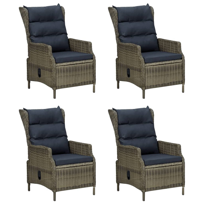 5-tlg. Garten-Essgruppe Braun Poly Rattan