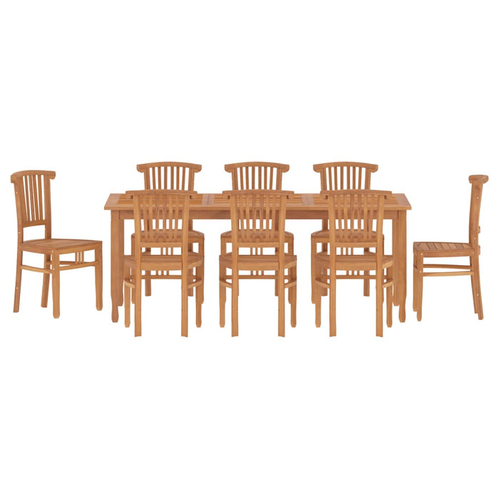 9-tlg. Garten-Essgruppe Massivholz Teak