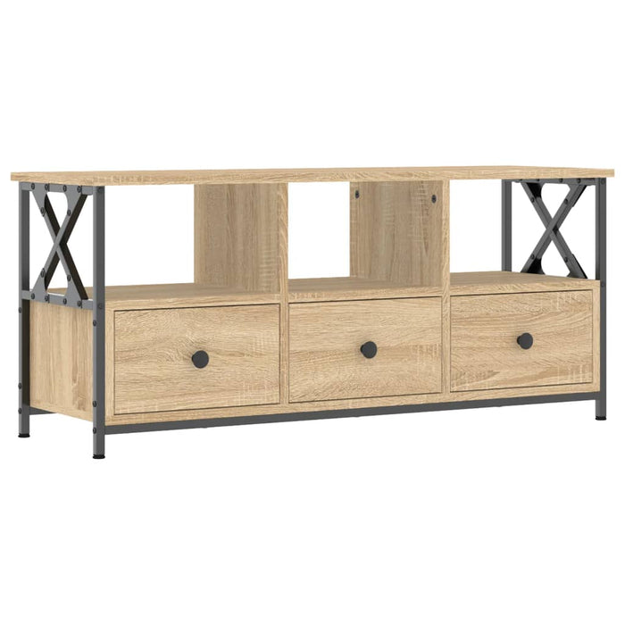 TV cabinet Sonoma oak 102x33x45 cm made of wood and iron