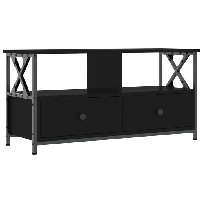 TV-Schrank Schwarz 90x33x45 cm Holzwerkstoff & Eisen