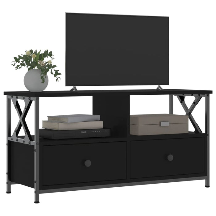 TV-Schrank Schwarz 90x33x45 cm Holzwerkstoff & Eisen