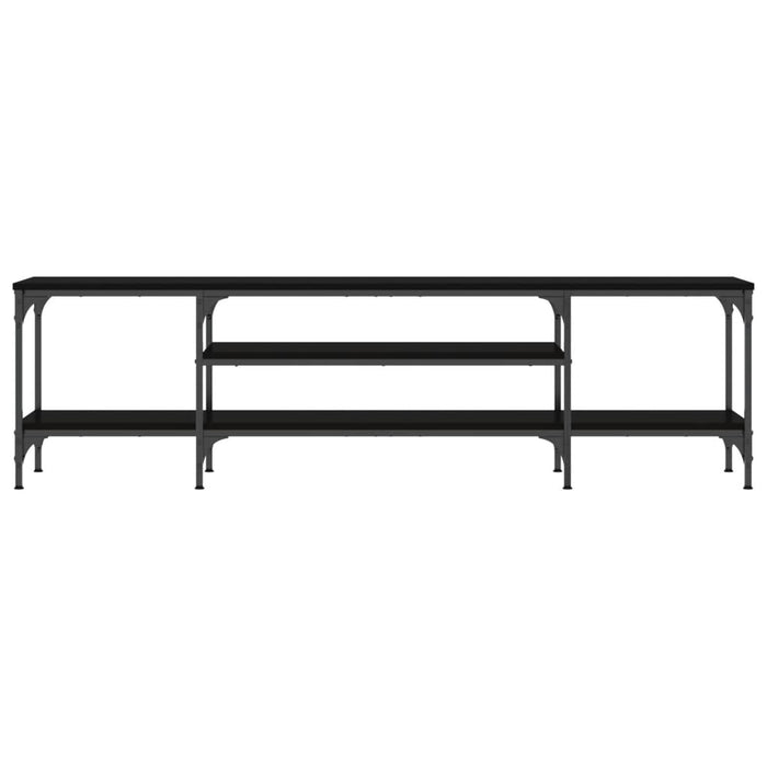 TV cabinet black 161x35x45 cm made of wood and iron