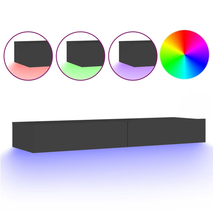 TV-Schrank mit LED-Leuchten Grau 120x35x15,5 cm