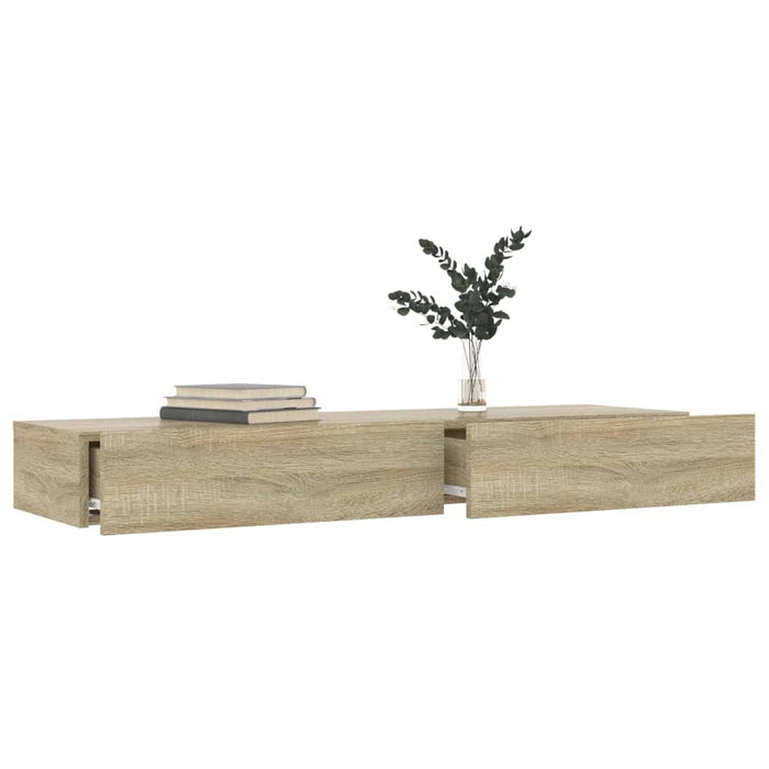 TV-Schrank mit LED-Leuchten Sonoma-Eiche 120x35x15,5 cm