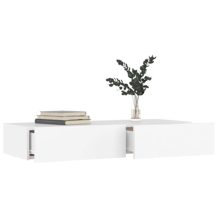 TV-Schrank mit LED-Leuchten Weiß 90x35x15,5 cm