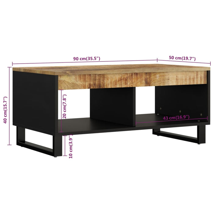 Coffee table 90x50x40 cm solid mango wood