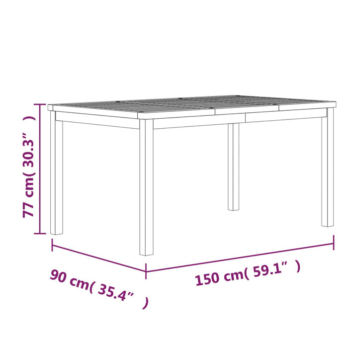 3-tlg. Garten-Essgruppe Massivholz Teak