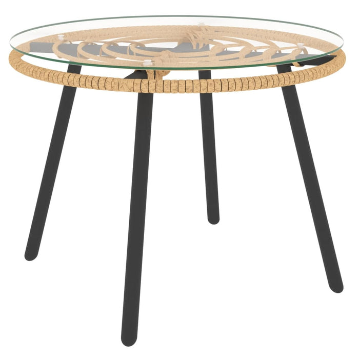 3-tlg. Garten-Lounge-Set mit Kissen Dunkelgrau Poly Rattan