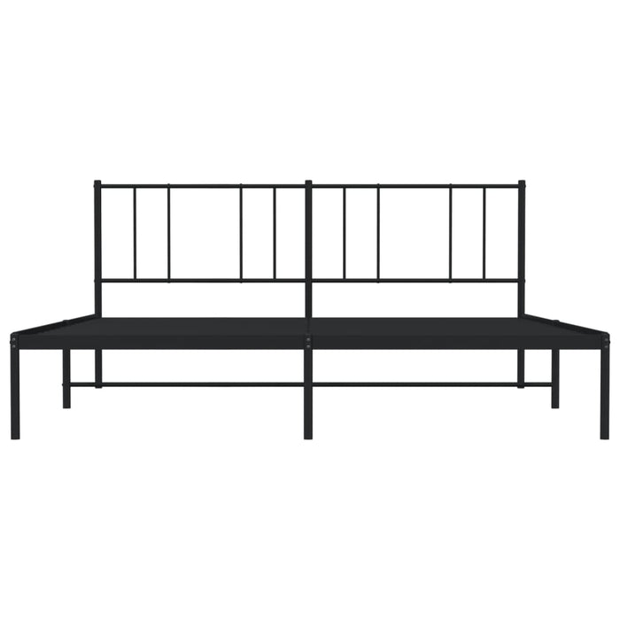 Bettgestell mit Kopfteil Metall Schwarz 183x213 cm