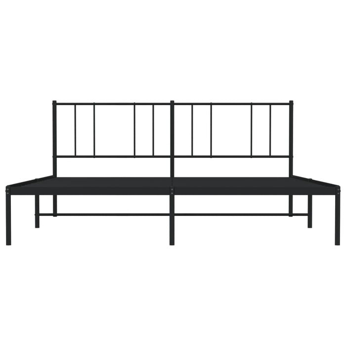 Bettgestell mit Kopfteil Metall Schwarz 200x200 cm