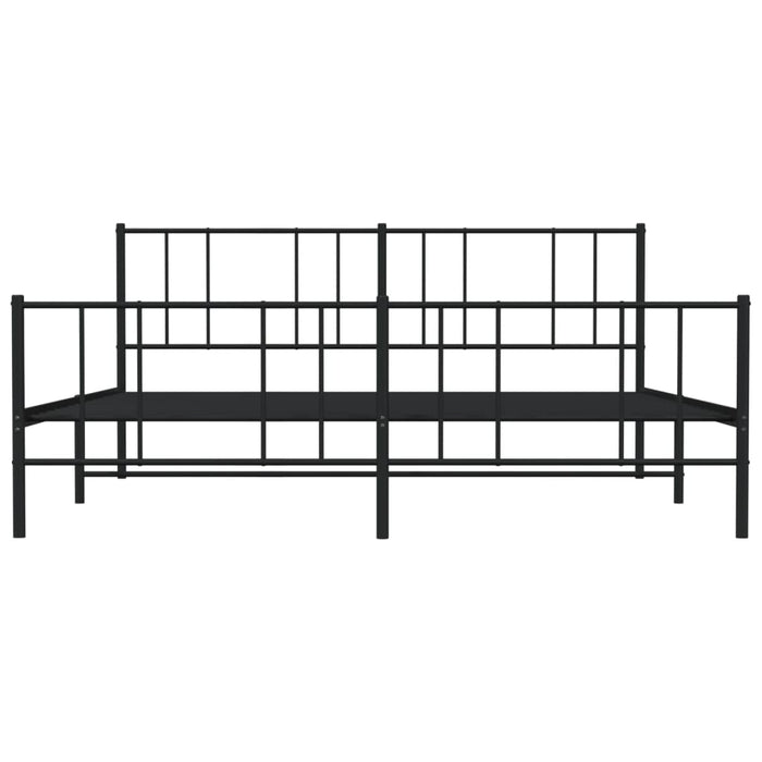 Bettgestell mit Kopf- und Fußteil Metall Schwarz 183x213 cm