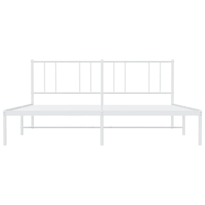 Bettgestell mit Kopfteil Metall Weiß 183x213 cm