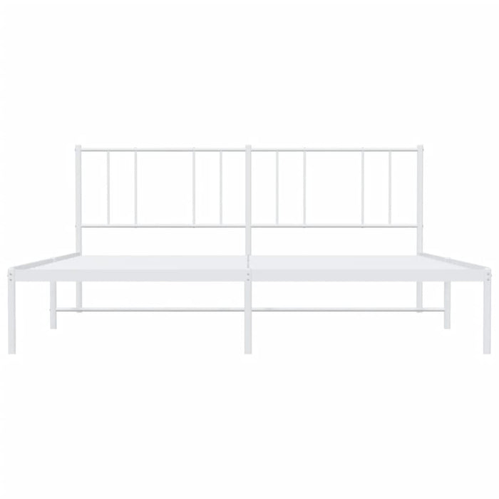 Bettgestell mit Kopfteil Metall Weiß 193x203 cm