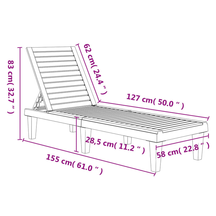 Sonnenliege Hellbraun 155x58x83 cm Polypropylen