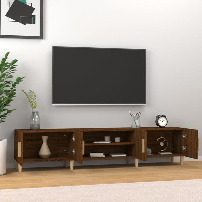 TV cabinet brown oak look 180x31.5x40 cm wood material