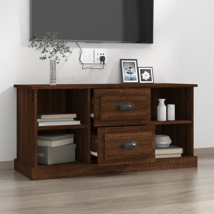 TV-Schrank Braun Eichen-Optik 99,5x35,5x48 cm Holzwerkstoff