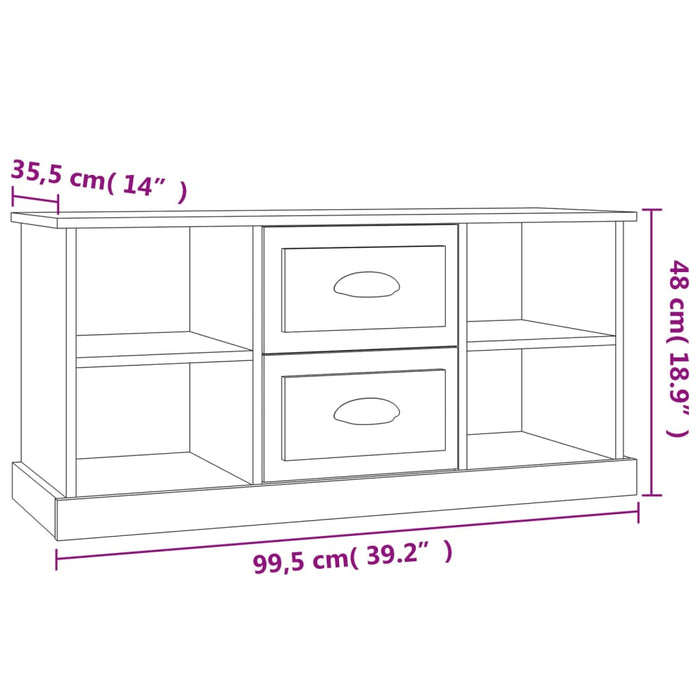 TV-Schrank Braun Eichen-Optik 99,5x35,5x48 cm Holzwerkstoff