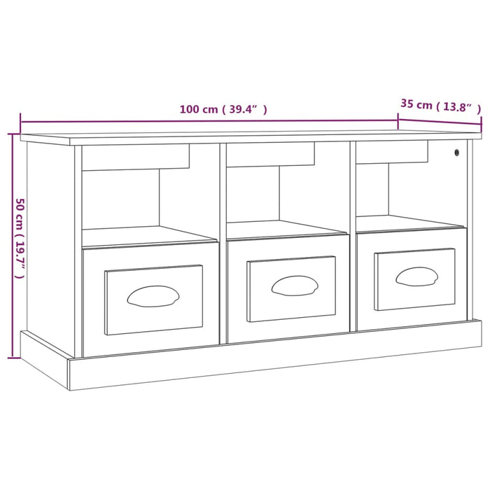 TV-Schrank Sonoma-Eiche 100x35x50 cm Holzwerkstoff