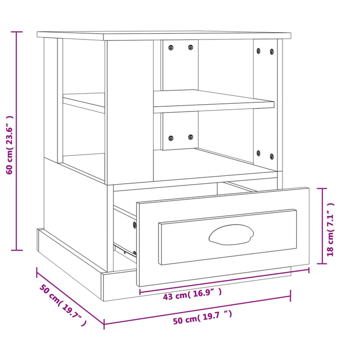 Beistelltisch Sonoma-Eiche 50x50x60 cm Holzwerkstoff