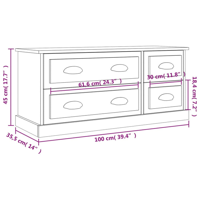 TV-Schrank Simola 100x35,5x45 cm Holzwerkstoff