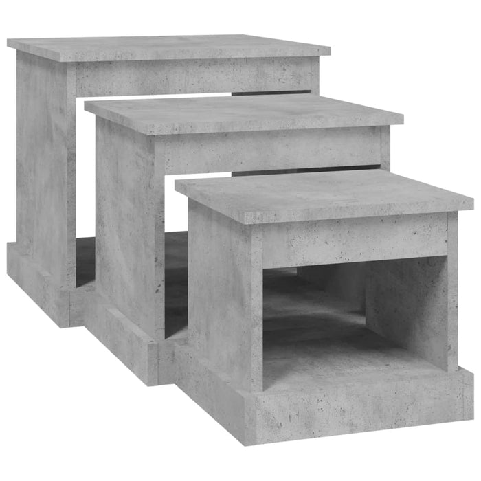 Satztische 3 Stk. Betongrau Holzwerkstoff