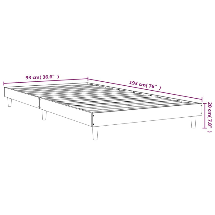Bettgestell Grau Sonoma 90x190 cm Holzwerkstoff