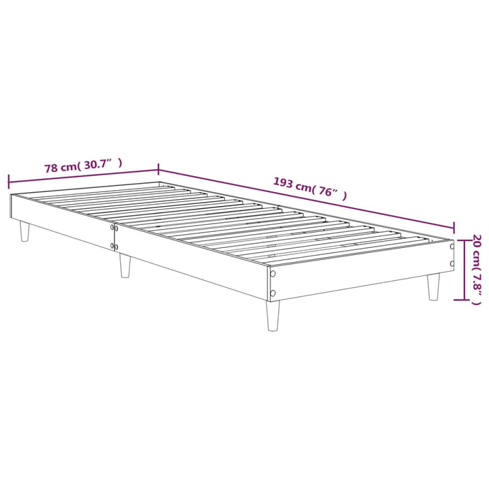 Bettgestell Schwarz 75x190 cm Holzwerkstoff