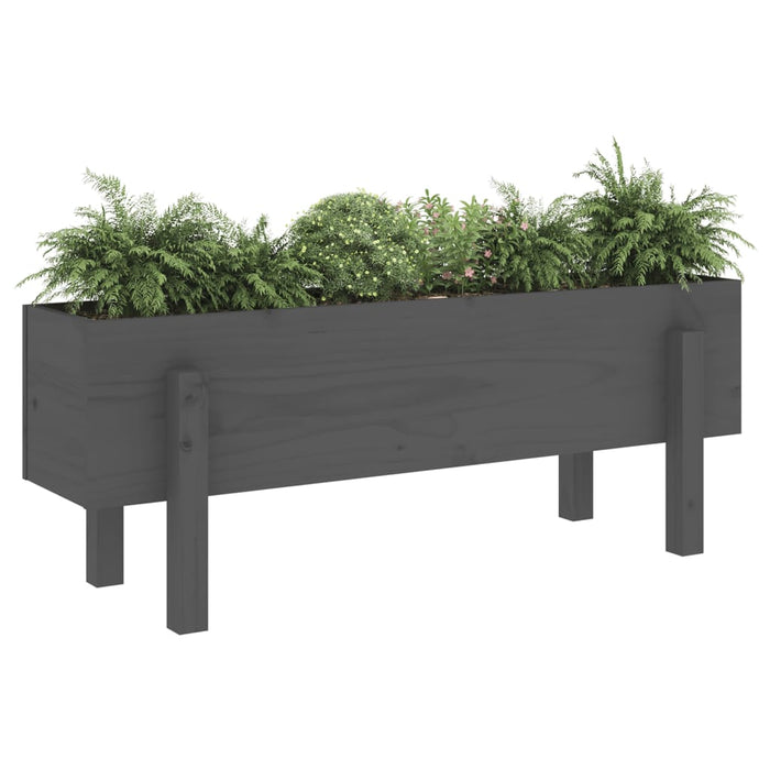 Hochbeet Grau 101x30x38 cm Massivholz Kiefer