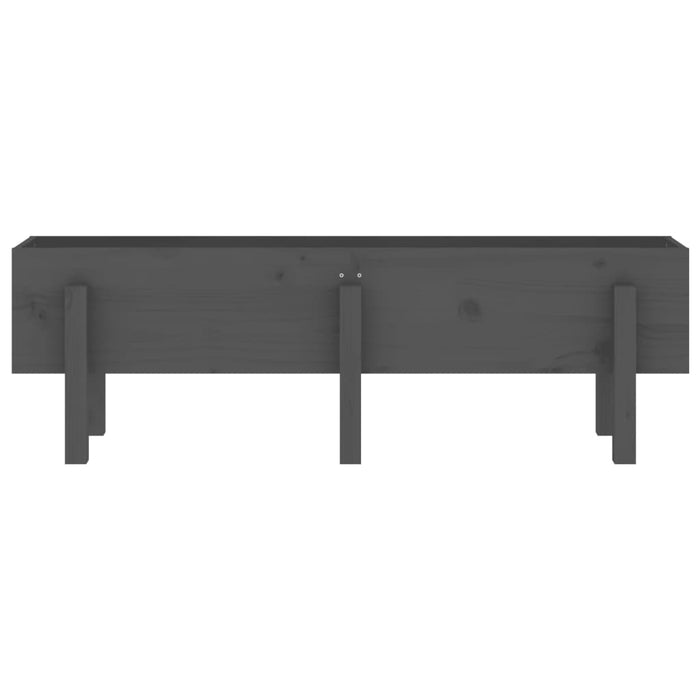 Hochbeet Grau 121x30x38 cm Massivholz Kiefer