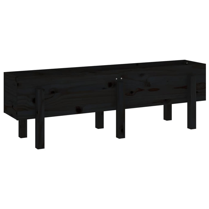 Hochbeet Schwarz 121x30x38 cm Massivholz Kiefer