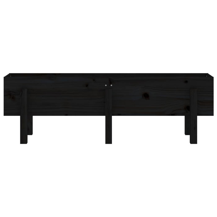 Hochbeet Schwarz 121x30x38 cm Massivholz Kiefer