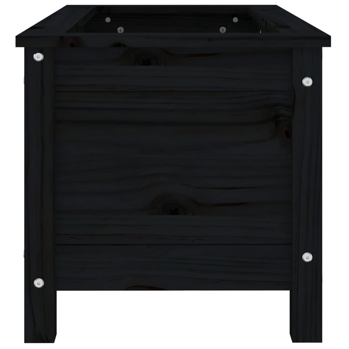 Pflanzkübel Schwarz 82,5x40x39 cm Massivholz Kiefer