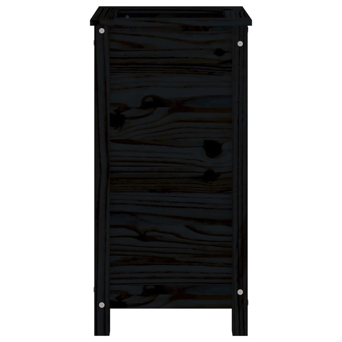 Pflanzkübel Schwarz 40x40x78 cm Massivholz Kiefer