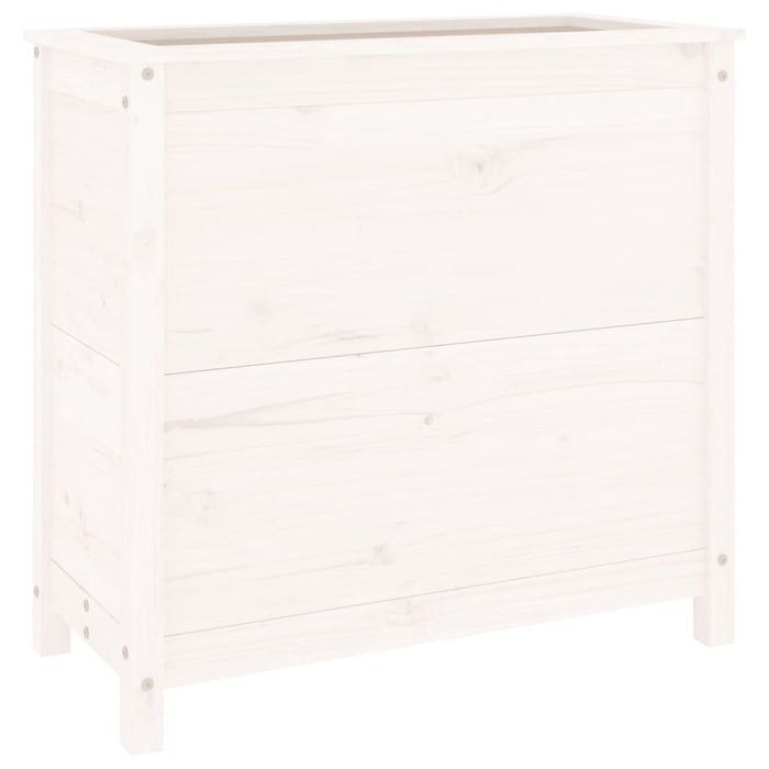 Pflanzkübel Weiß 82,5x40x78 cm Massivholz Kiefer