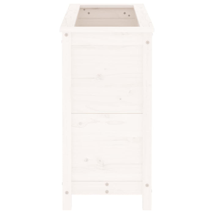 Pflanzkübel Weiß 82,5x40x78 cm Massivholz Kiefer