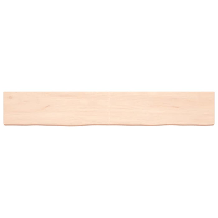 Wall shelf 180x30x6 cm solid oak wood untreated