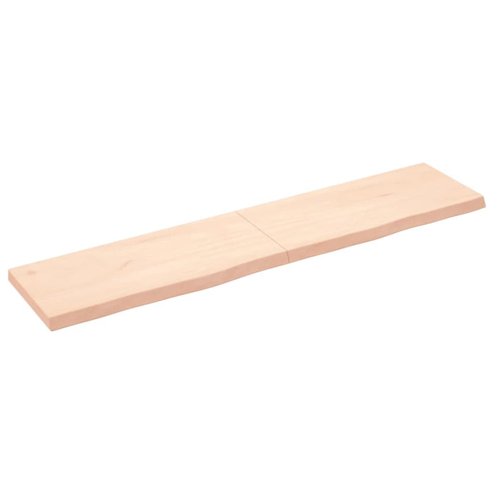 Wandregal 180x40x6 cm Massivholz Eiche Unbehandelt