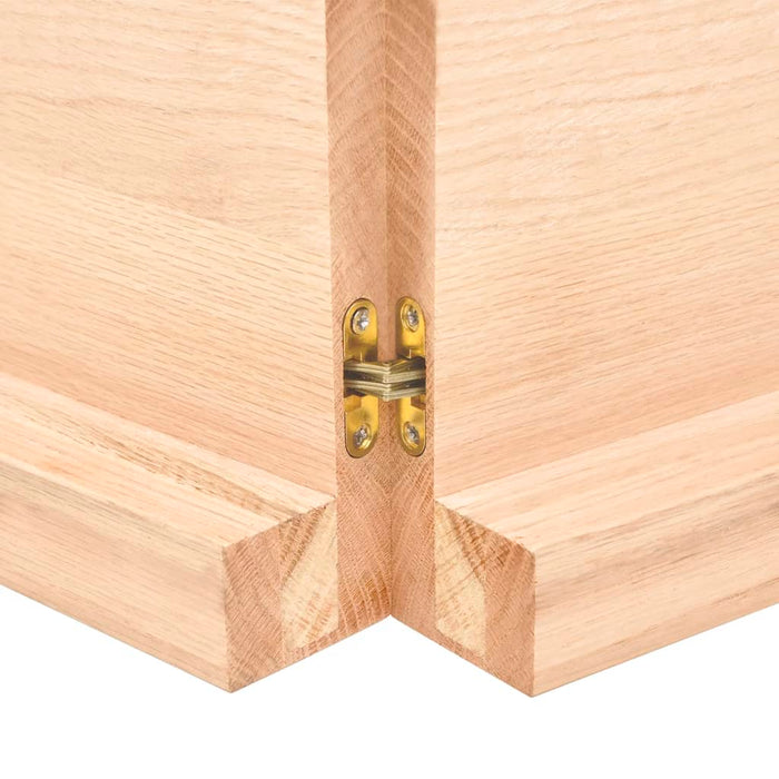 Wandregal 180x40x6 cm Massivholz Eiche Unbehandelt