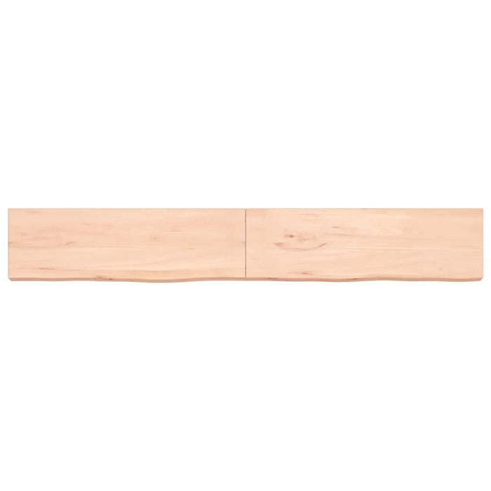 Wandregal 200x30x6 cm Massivholz Eiche Unbehandelt