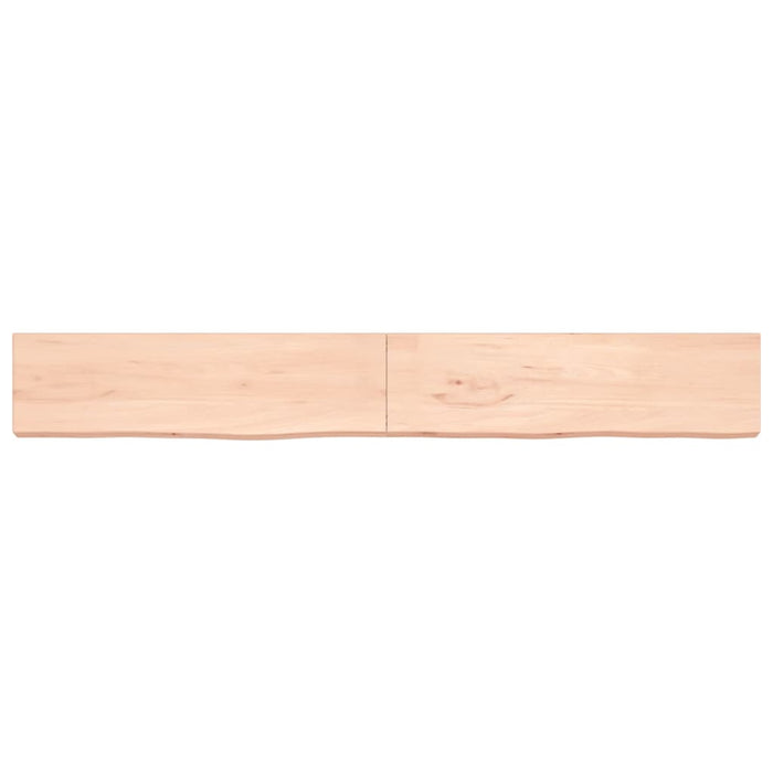 Wall shelf 220x30x6 cm solid oak wood untreated