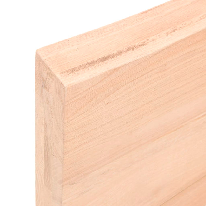 Wall shelf 220x30x6 cm solid oak wood untreated