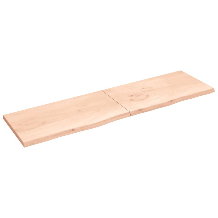 Wandregal 220x60x4 cm Massivholz Eiche Unbehandelt