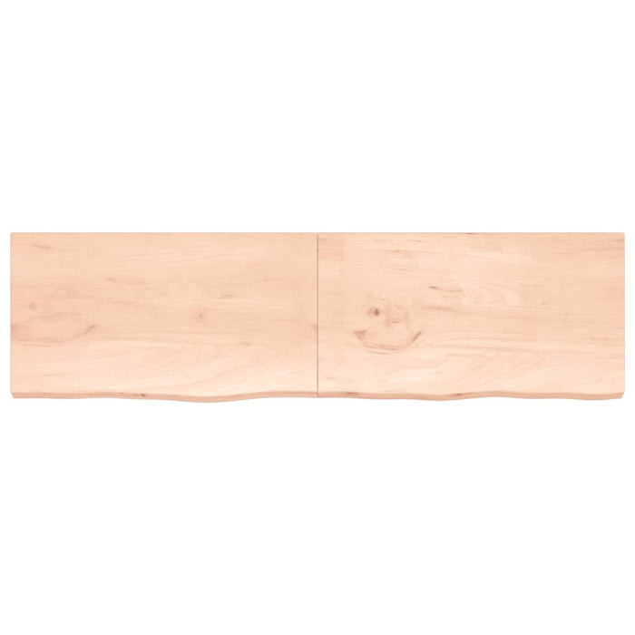 Wandregal 220x60x4 cm Massivholz Eiche Unbehandelt