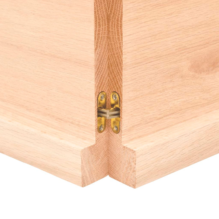 Wandregal 220x60x4 cm Massivholz Eiche Unbehandelt